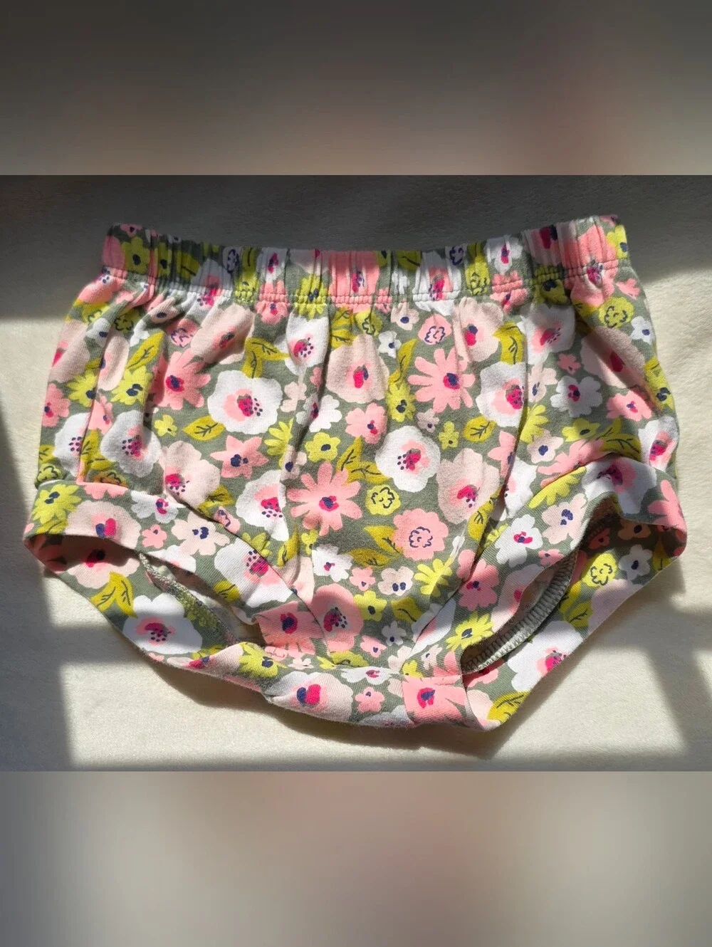 Baby Girl Floral Bloomers Diaper Cover Cat & Jack 6-9 Months Pink Green White